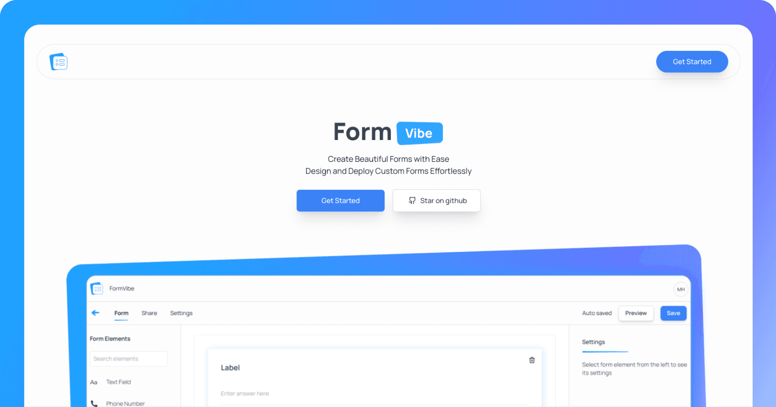 FormVibe - Create Beautiful Forms with Ease